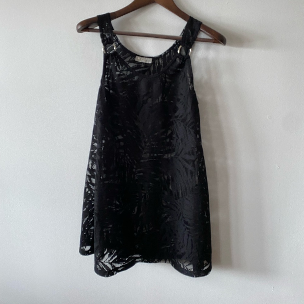 Black lace beach coverup